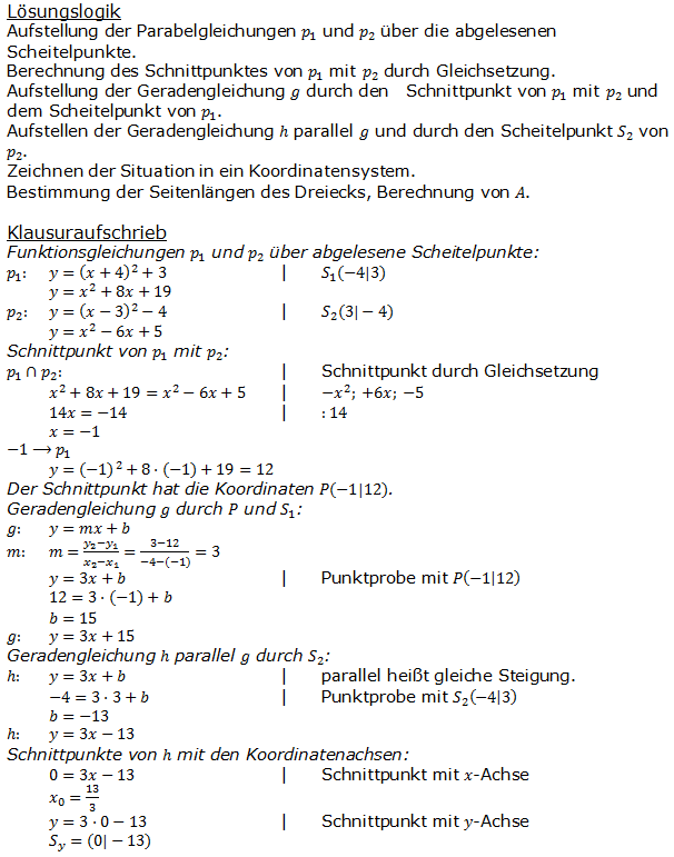 Realschulabschluss Gerade und Parabel Lösung W07W2a Bild 1 Realschulabschluss Gerade und Parabel Lösung W07W2a Bild 1/© by www.fit-in-mathe-online.de