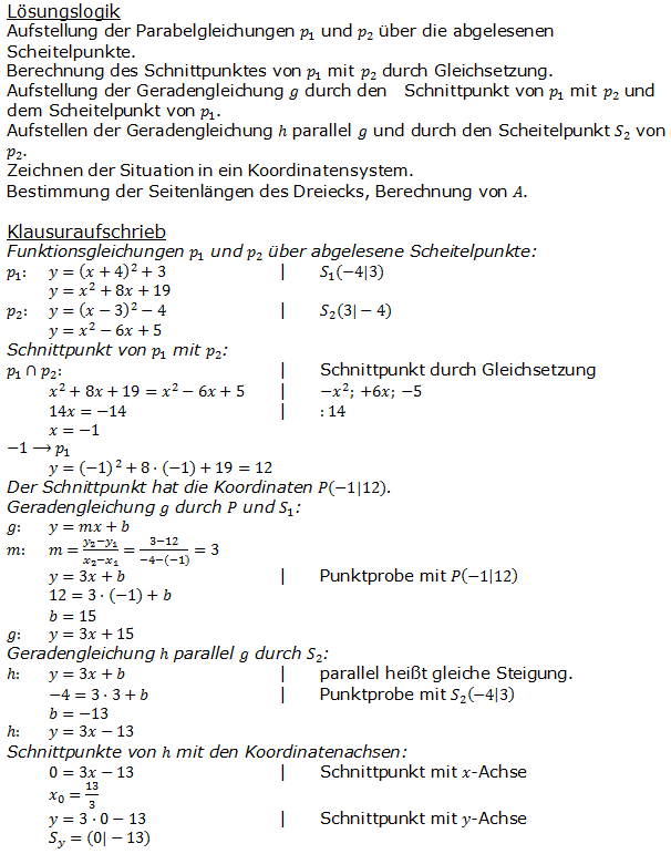 Realschulabschluss Gerade und Parabel Lösung W07W2a Bild 1/© by www.fit-in-mathe-online.de