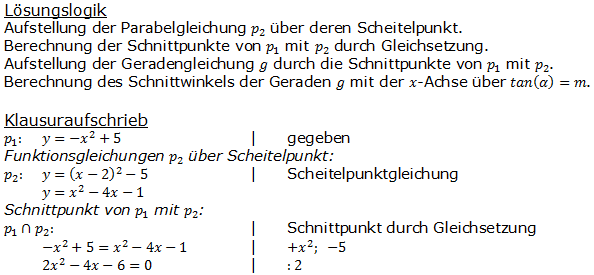 Realschulabschluss Gerade und Parabel Lösung W08W3a Bild 1/© by www.fit-in-mathe-online.de