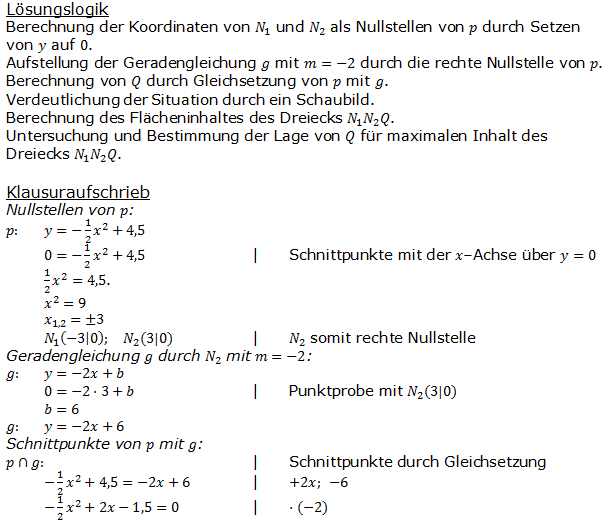 Realschulabschluss Gerade und Parabel Lösung W11W3b Bild 1/© by www.fit-in-mathe-online.de