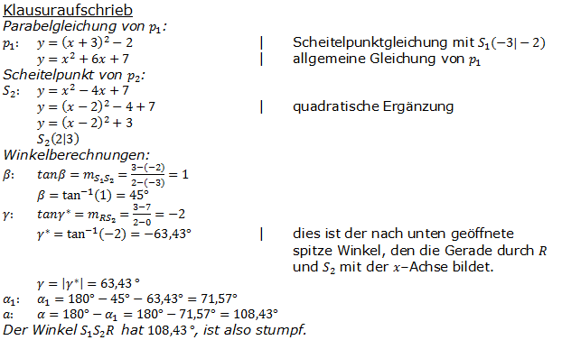 Realschulabschluss Gerade und Parabel Lösung W11W4b Bild 2/© by www.fit-in-mathe-online.de