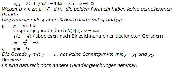 Realschulabschluss Gerade und Parabel Lösung W13W3a Bild 4/© by www.fit-in-mathe-online.de
