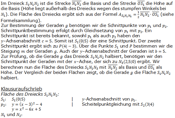 Realschulabschluss Gerade und Parabel Lösung W13W3b Bild 2/© by www.fit-in-mathe-online.de