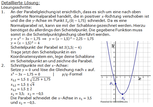 Realschulabschluss Gerade und Parabel Lösung A01 Bild 1 Realschulabschluss Gerade und Parabel Lösung A01 Bild 1/© by www.fit-in-mathe-online.de
