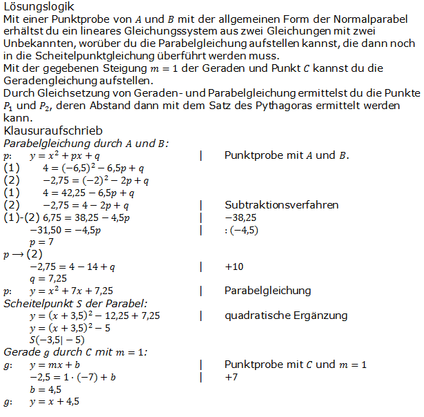 Realschulabschluss Gerade und Parabel Lösung A06 Bild 1 Realschulabschluss Gerade und Parabel Lösung A06 Bild 1/© by www.fit-in-mathe-online.de