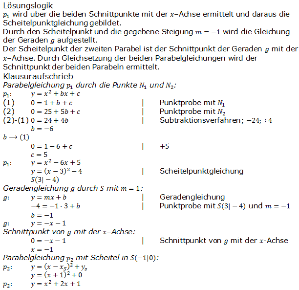 Realschulabschluss Gerade und Parabel Lösung A08 Bild 1 Realschulabschluss Gerade und Parabel Lösung A08 Bild 1/© by www.fit-in-mathe-online.de