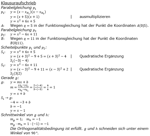 Realschulabschluss Gerade und Parabel Lösung W20W3a Bild 2/© by www.fit-in-mathe-online.de