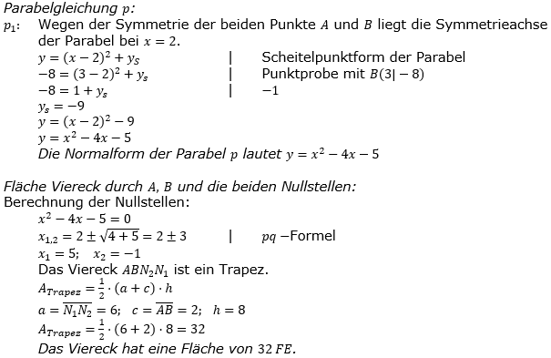Realschulabschluss Gerade und Parabel Lösung W211bL03 Bild 2/© by www.fit-in-mathe-online.de