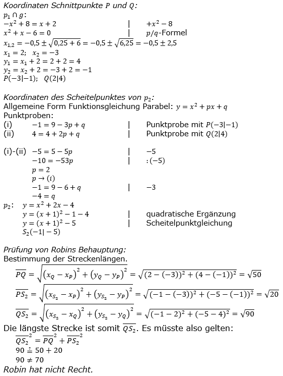 Realschulabschluss Gerade und Parabel Lösung W221bL03 Bild 2/© by www.fit-in-mathe-online.de