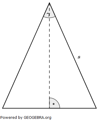 Die Skizze zeigt den Achsenschnitt eines Kegels. (Realschulabschluss Kreiskegel Kugel Pflichtteil Aufgabengraphik P2/2007/© by www.fit-in-mathe-online.de)