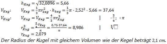 Realschulabschluss Kreiskegel Kugel Lösung Pflichtteilaufgabe P2/2007 Bild 3/© by www.fit-in-mathe-online.de