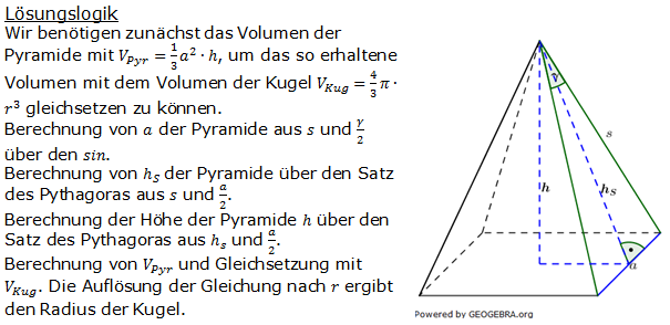 Realschulabschluss Kreiskegel Kugel Lösung Pflichtteilaufgabe P3/2014 Bild 1/© by www.fit-in-mathe-online.de