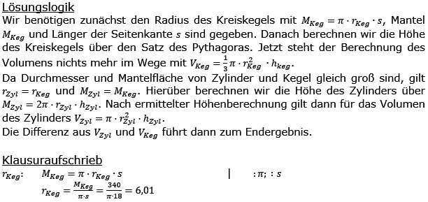 Realschulabschluss Kreiskegel Kugel Lösungen Pflichtteilaufgabe P3/2016 Bild 1/© by www.fit-in-mathe-online.de