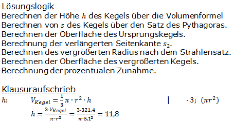Realschulabschluss Kreiskegel Kugel Lösung Übungsaufgabe A5 Bild 1/© by www.fit-in-mathe-online.de