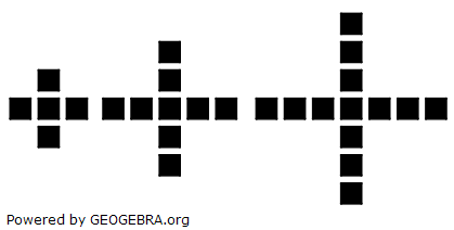 Johannes legt drei Kärtchen mit quadratischen Mustern. (Realschulabschluss Pflichtteil A1 (ohne Hilfsmittel) Prüfung 2021 Aufgabe 6 Aufgabengraphik A210601) Johannes legt drei Kärtchen mit quadratischen Mustern. (Realschulabschluss Pflichtteil A1 (ohne Hilfsmittel) Prüfung 2021 Aufgabe 6 Aufgabengraphik A210601/© by www.fit-in-mathe-online.de)