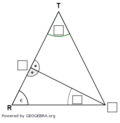 In der nebenstehenden Figur fehlen die Beschriftungen zweier Punkte und zweier Winkel. Tragen Sie die Punkte S und U sowie die Winkel δ und φ in die Kästchen ein. (Realschulabschluss Pflichtteil A1 (ohne Hilfsmittel) Prüfung 2023 Aufgabe 1 Aufgabengraphik A23A0101/© by www.fit-in-mathe-online.de)
