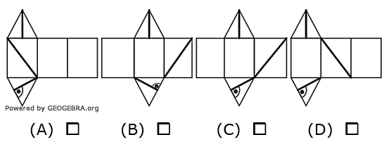 Auf welchem Netz ist der Streckenzug richtig abgebildet? (Realschulabschluss Pflichtteil A1 (ohne Hilfsmittel) Prüfung 2023 Aufgabe 3 Aufgabengraphik A23A0302/© by www.fit-in-mathe-online.de)