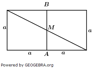 Die Abbildung zeigt zwei benachbarte Quadrate und die Diagonale des Rechtecks, das aus beiden Quadraten gebildet wird. (Realschulabschluss Pflichtteil A1 (ohne Hilfsmittel) Mustersatz 1 Aufgabengraphik M01A201/© by www.fit-in-mathe-online.de)