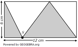 Die Abbildung zeigt ein Rechteck, welches die beiden grauen Dreiecke umschließt. (Realschulabschluss Pflichtteil A1 (ohne Hilfsmittel) Mustersatz 3 Aufgabengraphik M03A201/© by www.fit-in-mathe-online.de)