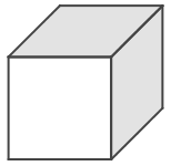 Ein spezieller Spielwürfel besteht aus weißen und grauen Flächen  (Realschulabschluss Pflichtteil A1 (ohne Hilfsmittel) Mustersatz 3 Aufgabengraphik M03A401/© by www.fit-in-mathe-online.de)