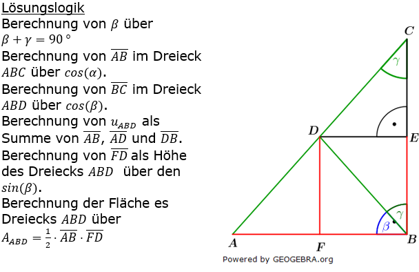 Realschulabschluss Trigonometrie Pflichtteil A2/1 2023  Lösung Bild 1/© by www.fit-in-mathe-online.de
