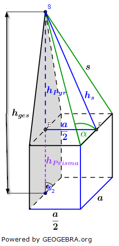 Realschulabschluss Zusammengesetzte Körper Lösungs-Graphik Pflichtteilaufgabe A2/2023/© by www.fit-in-mathe-online.de