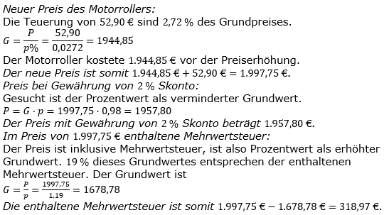 Lösungen zum Aufgabensatz 4 Graphik 1 Realschulabschluss Preise Preisbewegungen Übungsaufgaben/© by www.fit-in-mathe-online.de