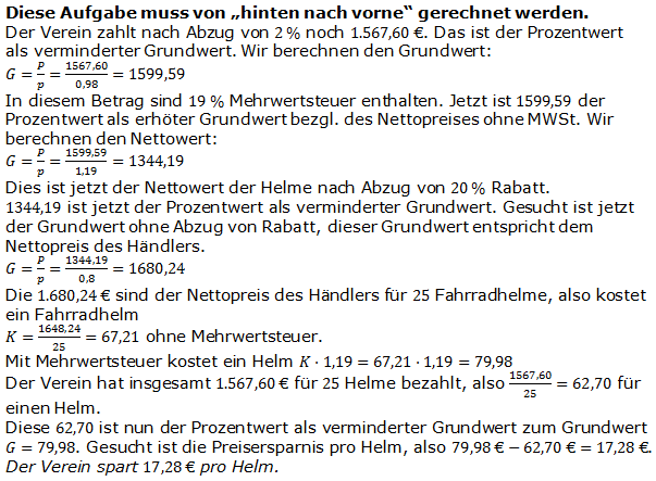 Lösungen zum Aufgabensatz 5 Graphik 1 Realschulabschluss Preise Preisbewegungen Übungsaufgaben/© by www.fit-in-mathe-online.de