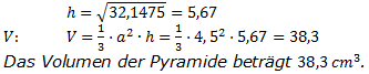 Realschulabschluss Quadratische Pyramiden Lösung Pflichtteil P1/2005 Bild 3/© by www.fit-in-mathe-online.de