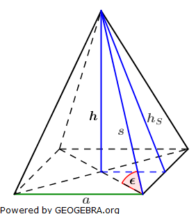 Realschulabschluss Quadratische Pyramiden Lösungs-Graphik Pflichtteil P1/2007/© by www.fit-in-mathe-online.de