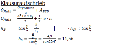 Realschulabschluss Quadratische Pyramiden Lösung Pflichtteil P2/2012 Bild 2/© by www.fit-in-mathe-online.de
