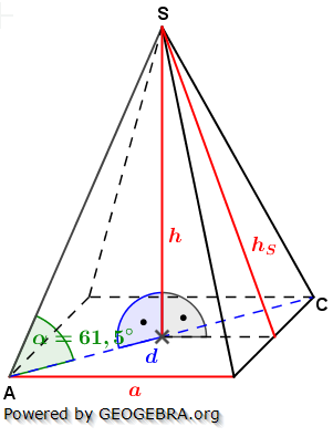 Realschulabschluss Quadratische Pyramiden Lösungs-Graphik Übungsaufgabe A3/© by www.fit-in-mathe-online.de