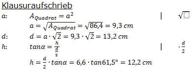 Realschulabschluss Quadratische Pyramiden Lösung Übungsaufgabe A3 Bild 2/© by www.fit-in-mathe-online.de