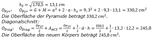 Realschulabschluss Quadratische Pyramiden Lösung Übungsaufgabe A3 Bild 4/© by www.fit-in-mathe-online.de