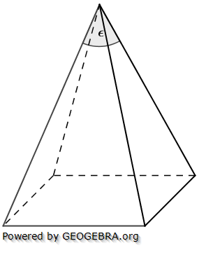 Gegeben sei eine quadratische Pyramide mit (Realschulabschluss Quadratische Pyramiden Übungen Aufgabengraphik A4/© by www.fit-in-mathe-online.de)