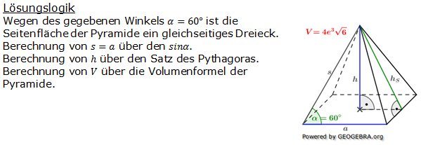 Realschulabschluss Quadratische Pyramiden Lösung Übungsaufgabe A6 Bild 1/© by www.fit-in-mathe-online.de
