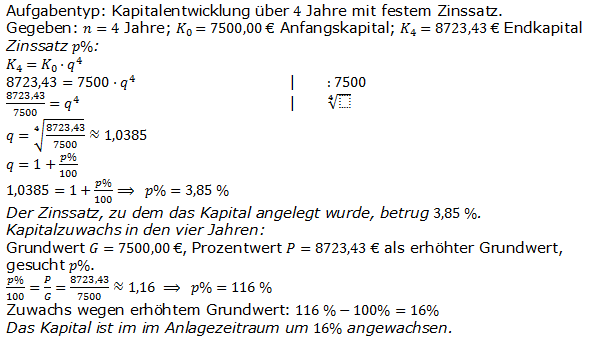 Lösungen zum Aufgabensatz A2 Graphik 1 Realschulabschluss Sparen Zinsen Zinseszins Übungsaufgaben/© by www.fit-in-mathe-online.de