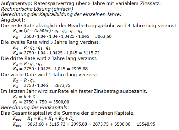 Lösungen zum Aufgabensatz A5 Graphik 2 Realschulabschluss Sparen Zinsen Zinseszins Übungsaufgaben/© by www.fit-in-mathe-online.de
