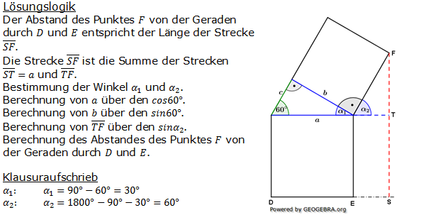 Realschulabschluss Streckenzüge und Flächen Lösungen Wahlteilaufgabe W1b/2006 Bild 1/© by www.fit-in-mathe-online.de