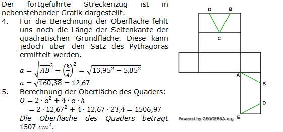 Realschulabschluss Streckenzüge und Flächen Lösungen Übungsaufgabe A1 Bild 2/© by www.fit-in-mathe-online.de