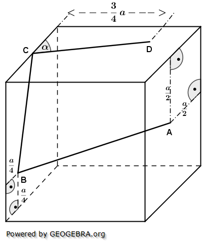 Gegeben ist ein Würfel mit der Kantenlänge a=7,2 cm. (Realschulabschluss Streckenzüge und Flächen Übungen Aufgabengraphik A2/© by www.fit-in-mathe-online.de)