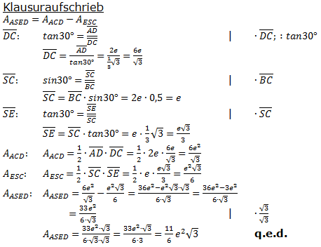 Realschulabschluss Trigonometrie Wahlteil W3b2004 Lösung Bild 2/© by www.fit-in-mathe-online.de