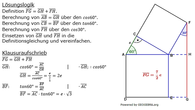 Realschulabschluss Trigonometrie Wahlteil W1b2006 Lösung Bild 1/© by www.fit-in-mathe-online.de