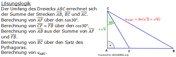 Realschulabschluss Trigonometrie Wahlteil W1b2009 Lösung Bild 1/© by www.fit-in-mathe-online.de