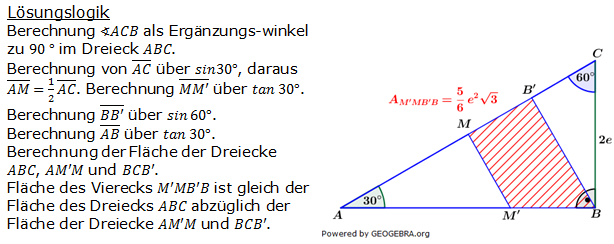 Realschulabschluss Trigonometrie Wahlteil W1b2014 Lösung Bild 1/© by www.fit-in-mathe-online.de