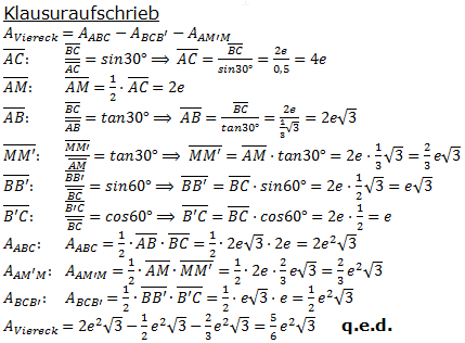 Realschulabschluss Trigonometrie Wahlteil W1b2014 Lösung Bild 2/© by www.fit-in-mathe-online.de