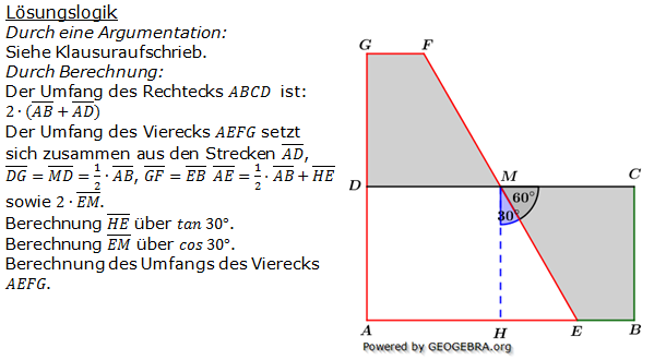 Realschulabschluss Trigonometrie Wahlteil W1b2015 Lösung Bild 1/© by www.fit-in-mathe-online.de