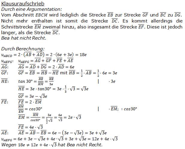 Realschulabschluss Trigonometrie Wahlteil W1b2015 Lösung Bild 2/© by www.fit-in-mathe-online.de