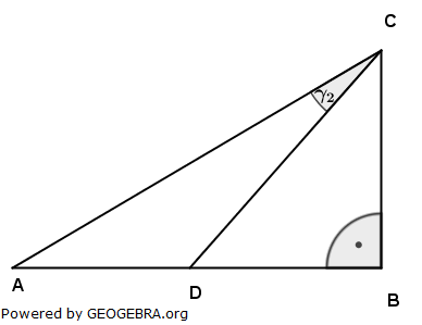 Im rechtwinkligen Dreieck ABC sind gegeben: (Realschulabschluss Pflichtteilaufgaben Trigonometrie Aufgabengraphik P32003/© by www.fit-in-mathe-online.de)