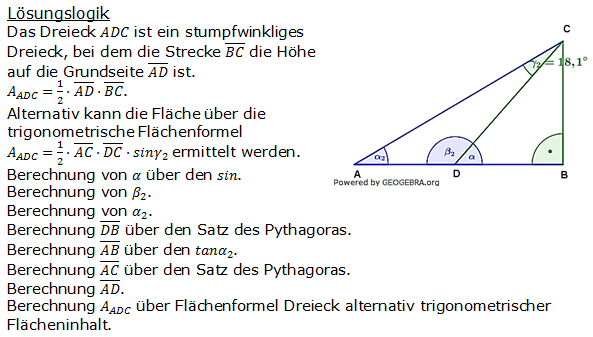 Realschulabschluss Trigonometrie Pflichtteil P32003 Lösung Bild 1/© by www.fit-in-mathe-online.de